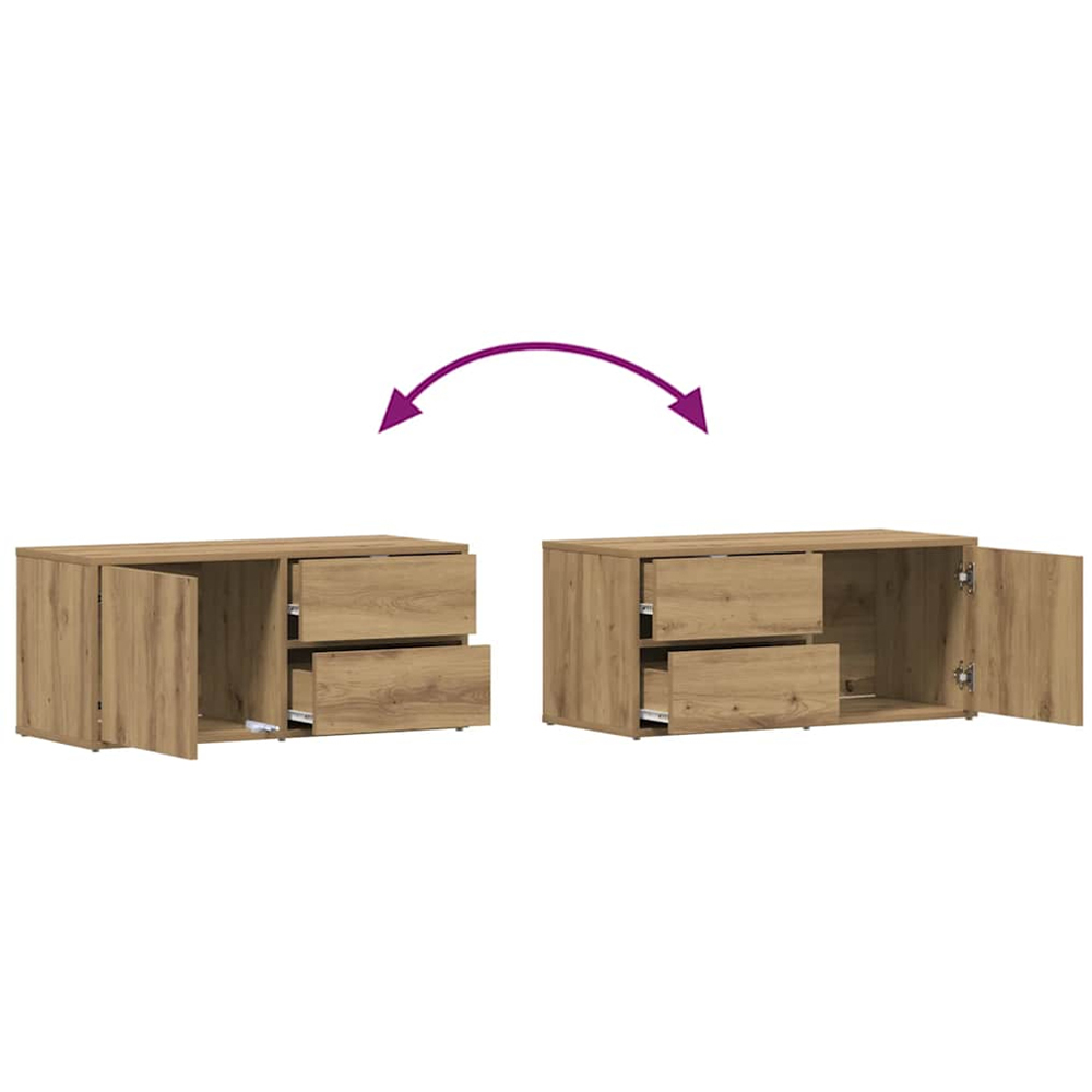 vidaXL Single Door 2 Drawer Artisan Oak TV Cabinet Image 8