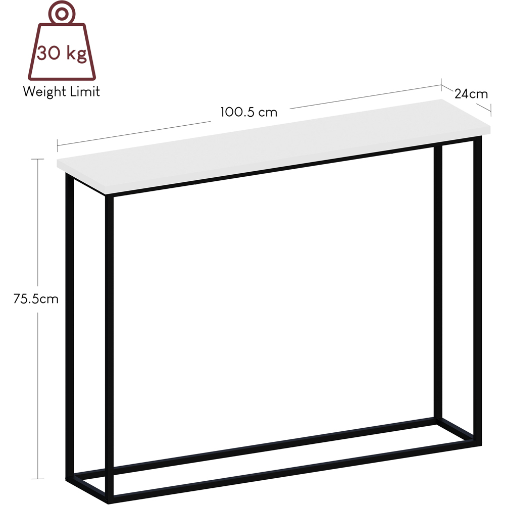 VIDA DESIGNS White and Black Metal Leg Console Table Image 8