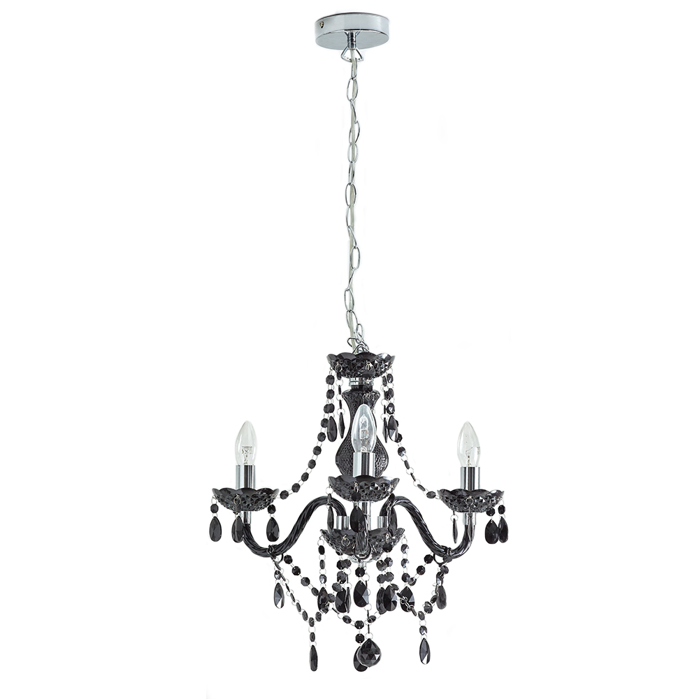 Wilko Marie Therese 3 Arm Black Chandelier Ceiling  Light Image 1