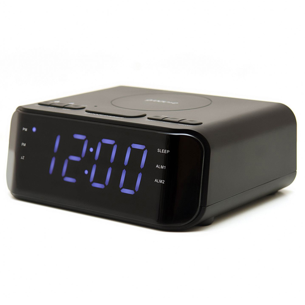 Groov-e Atlas Alarm Clock Radio with USB and Wireless Charging Image 1