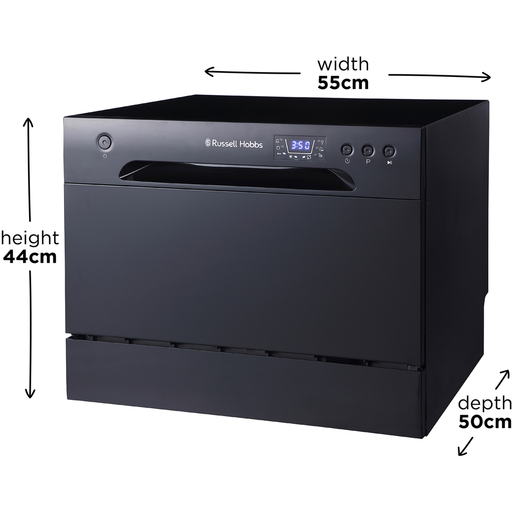 Russell Hobbs RHTTDW6B Black 6 Place Setting Table Top Dishwasher Image 9