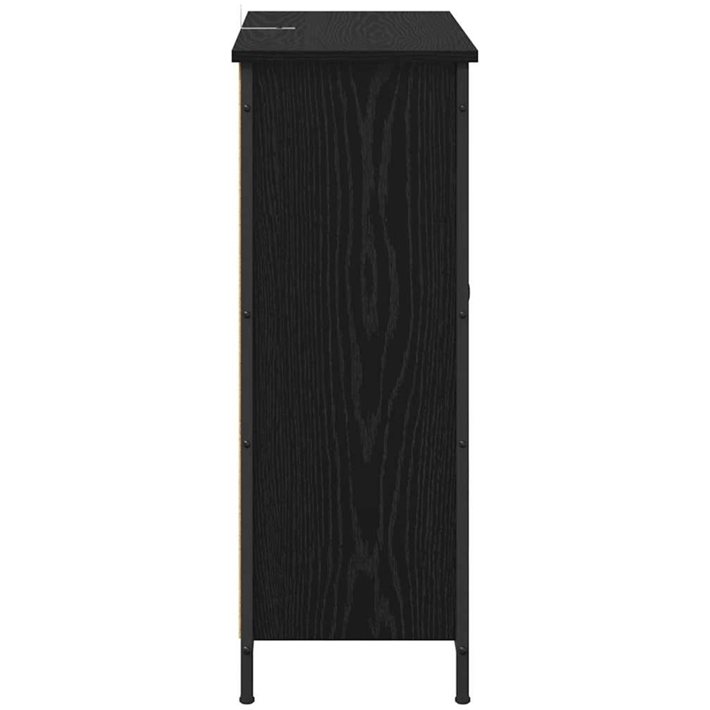 vidaXL Single Door 3 Shelf Black Oak Sideboard Image 6