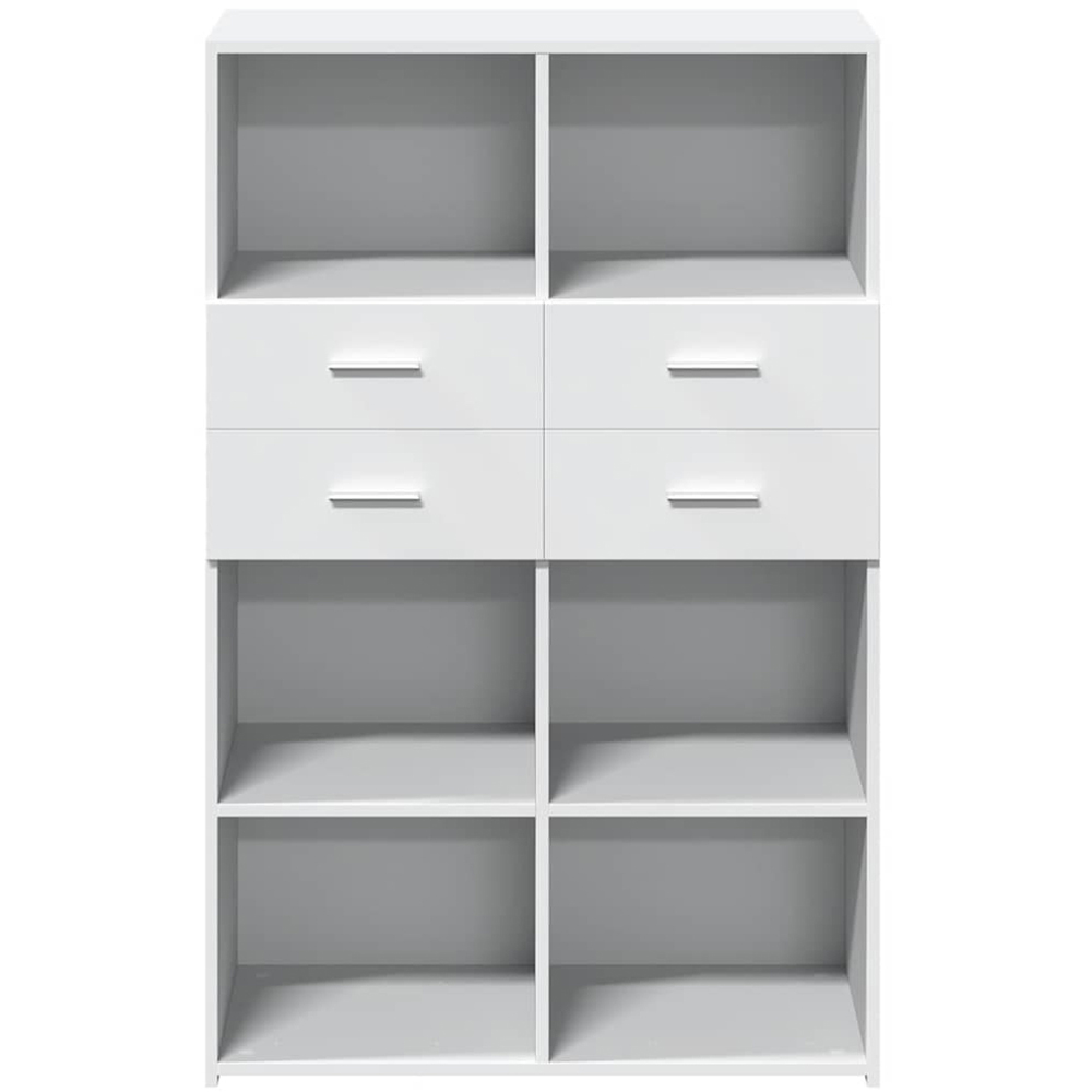 vidaXL 4 Drawer 6 Shelf White Highboard Image 4