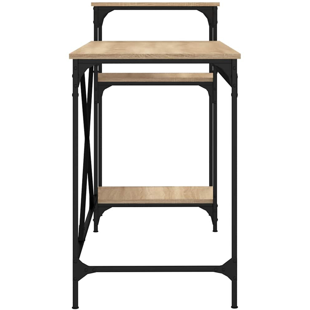 vidaXL 3 Shelf Industrial Style Computer Desk Sonoma Oak Image 5