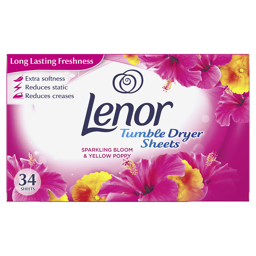 Lenor Fabric Tumble Dryer Pink Blossom Sheets 34 Pack Image 1