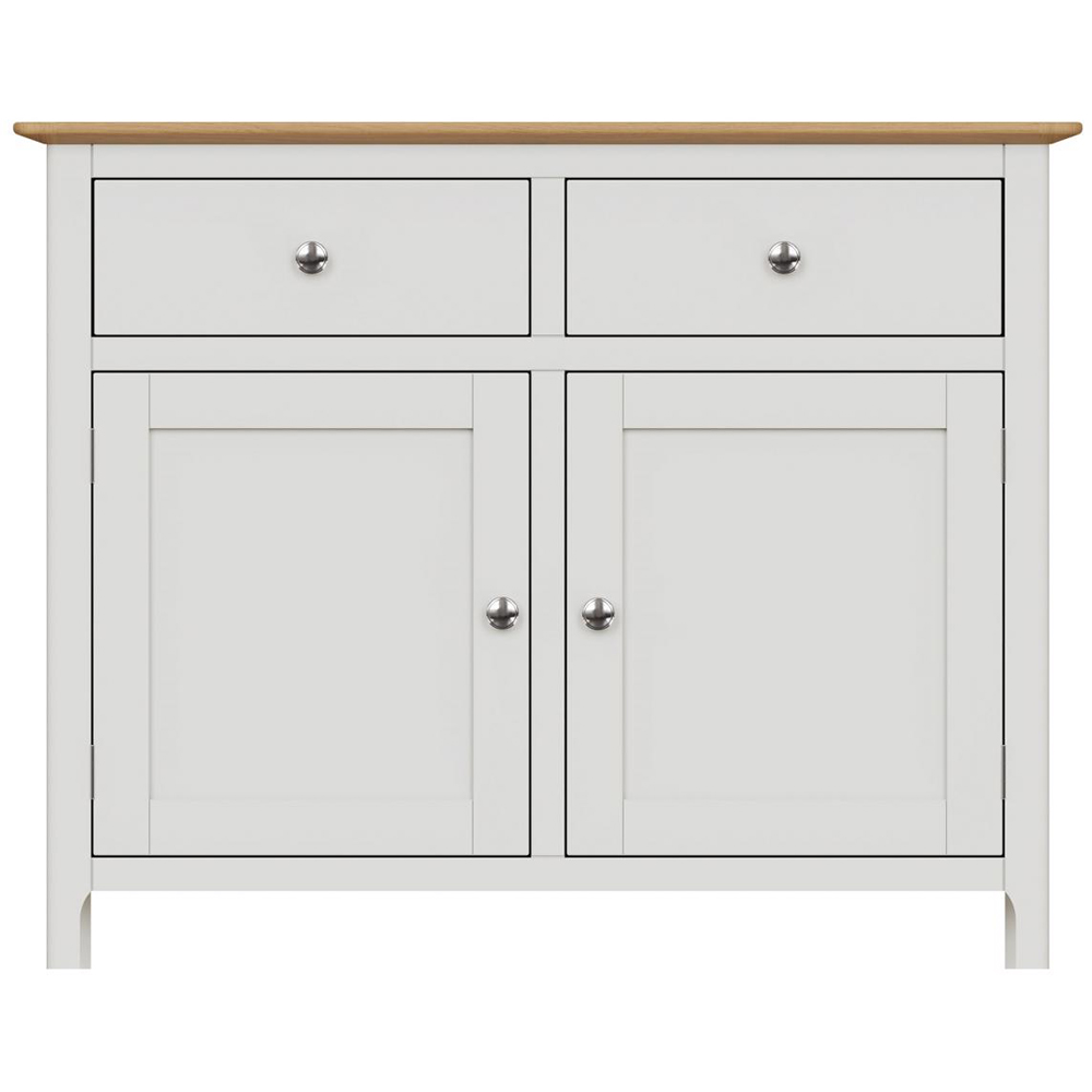 FWStyle Taberno 2 Drawer 2 Door White Linen and Oak Sideboard Image 3
