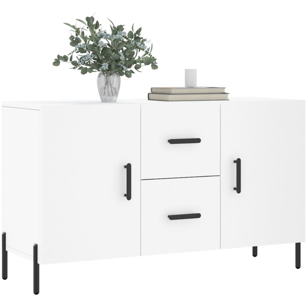 vidaXL 2 Door 2 Drawer White Wide Sideboard Image 3