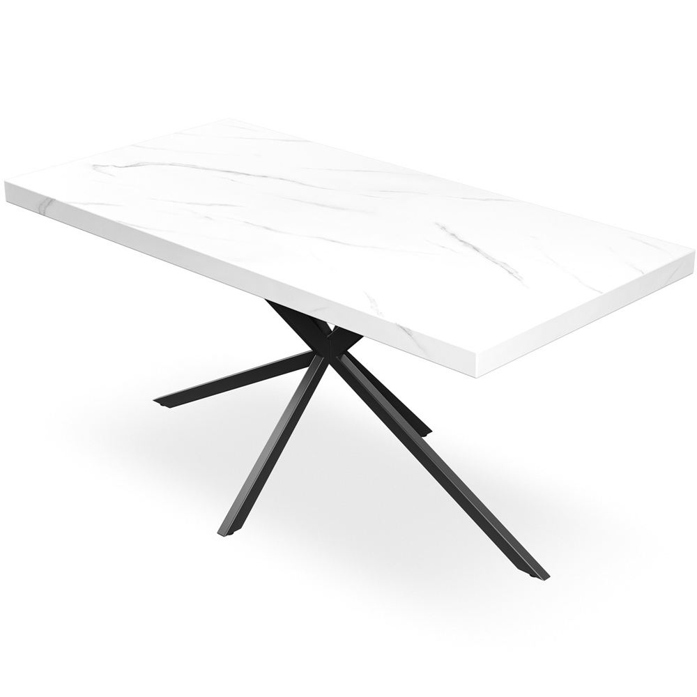 Furniture Online Donni 6 Seater Dining Table White Marble Effect Image 2