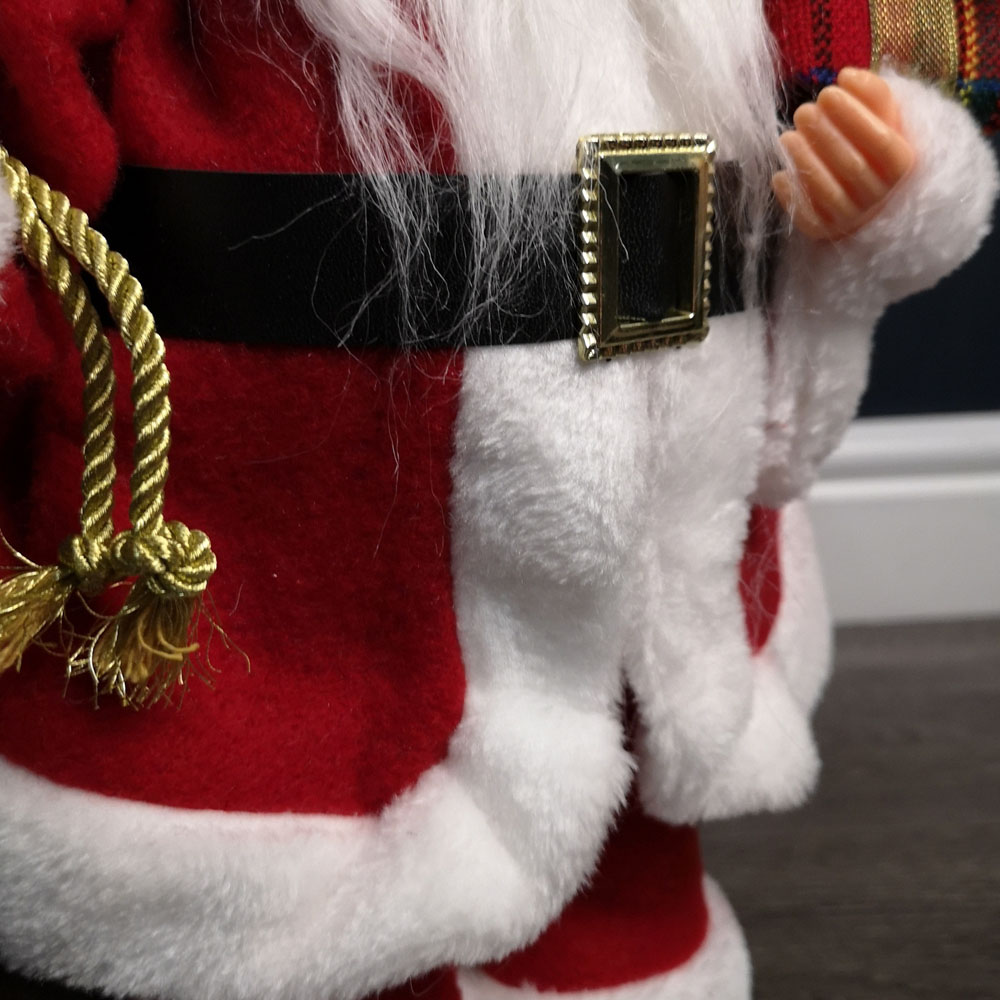 Samuel Alexander Red Standing Santa Claus Christmas Decoration with Present and Green Sack 40cm Image 5