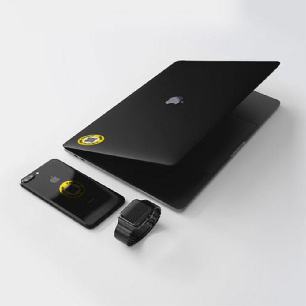 Thnx Yellow Airtag Keychain and Stickers with QR Code Smart Pack XL Image 2