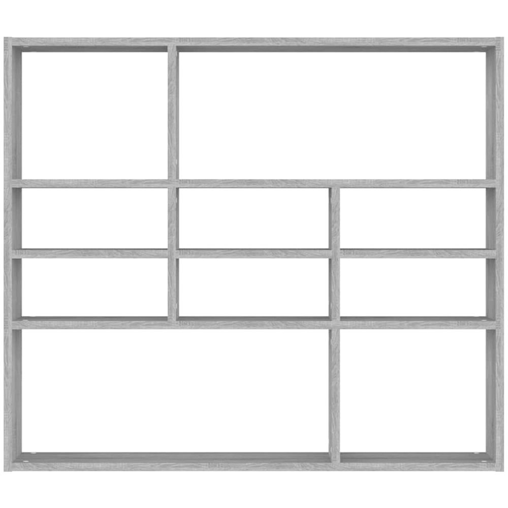 vidaXL 10 Shelf Grey Sonoma Floating Wall Shelf Image 3