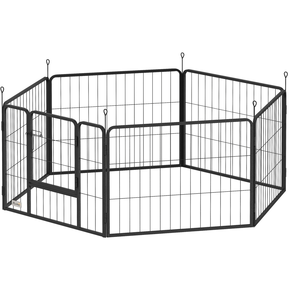PawHut Grey 6 Panel Dog Playpen 60cm Image 1