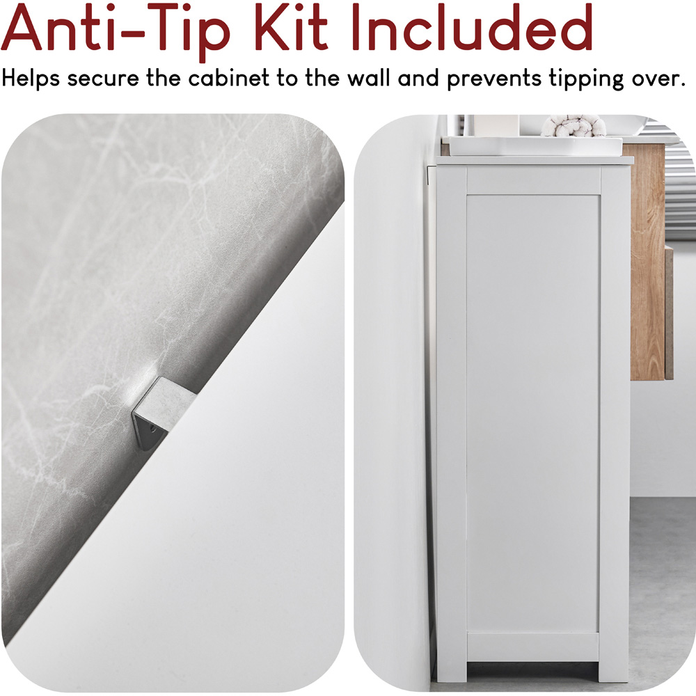 Bath Vida Priano White 4 Drawer Single Door Floor Cabinet Image 5