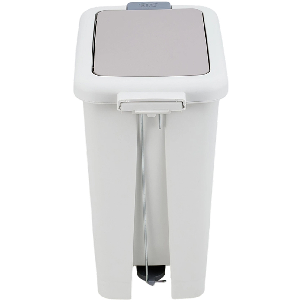 Living and Home White Slim Press and Pedal Bin 20L Image 3