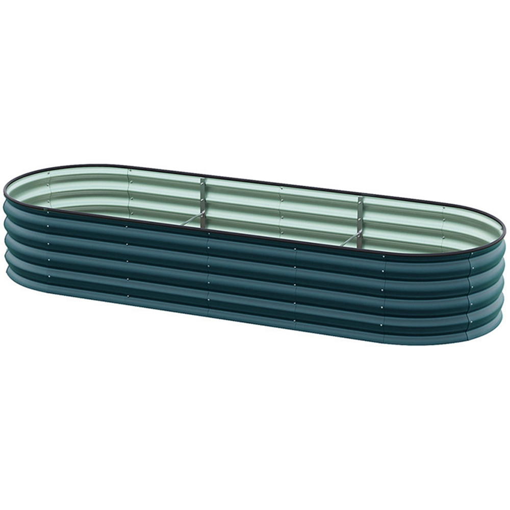 Living and Home Large Green Galvanised Steel Raised Garden Bed 42 x 80 x 240cm Image 1