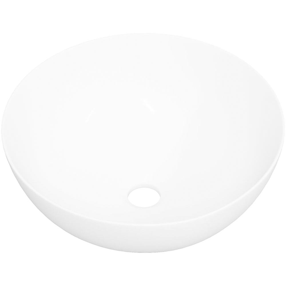 vidaXL White Ceramic Round Wash Basin 150 x 360mm Image 1