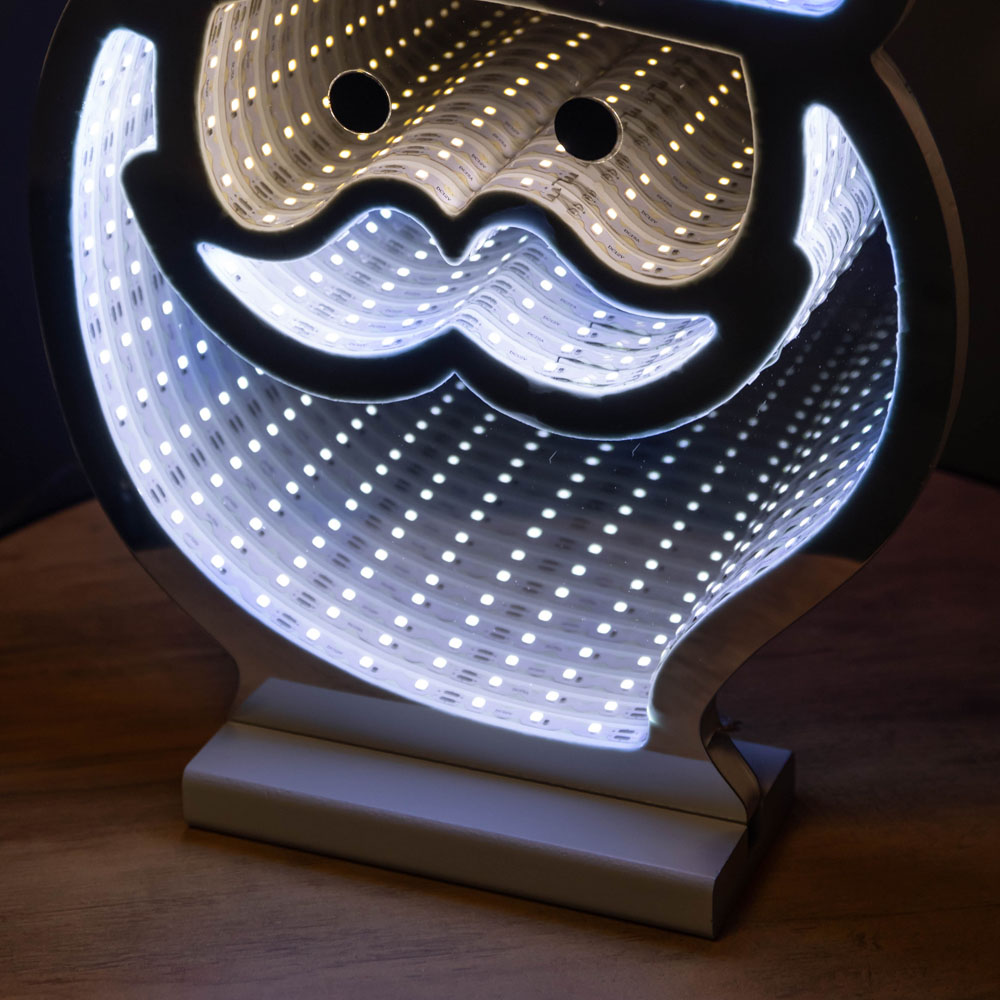 Samuel Alexander Red White and Warm White LED Santa's Face Infinity Christmas Decoration 40cm Image 6