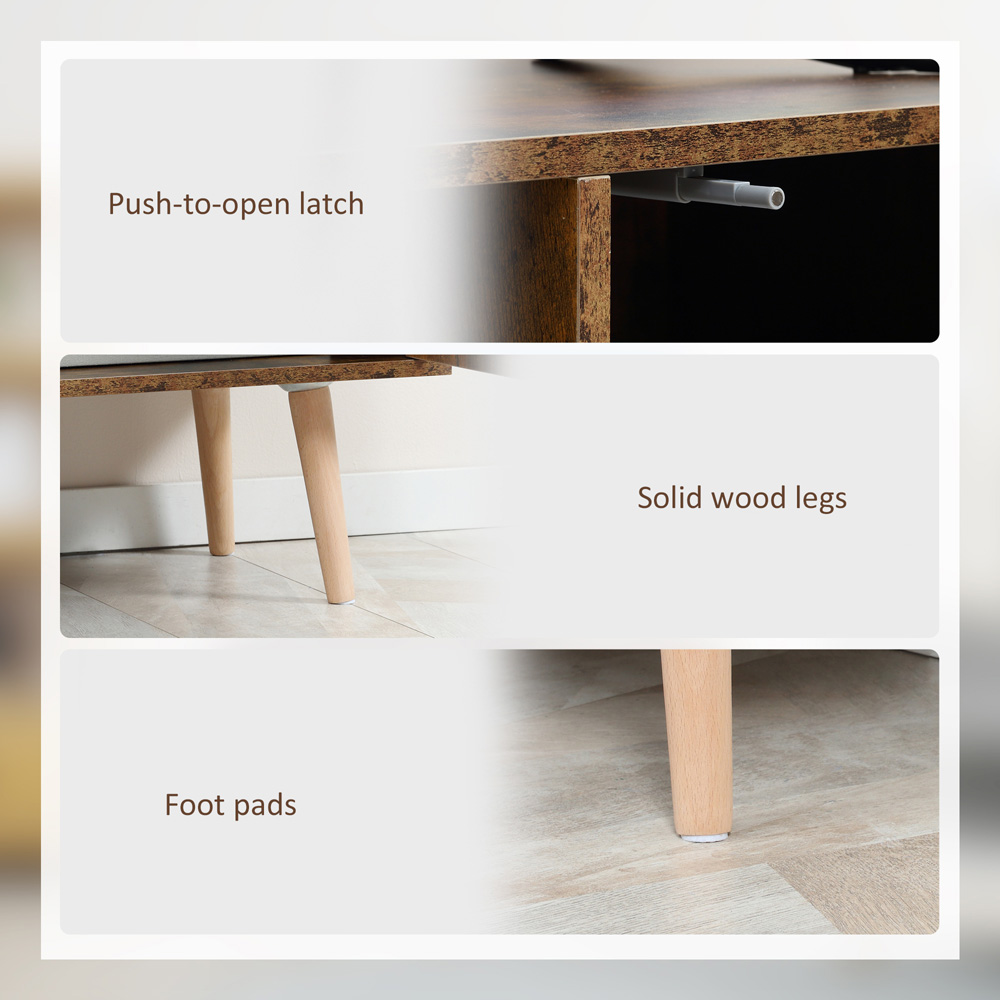 Portland Single Door 2 Shelf Brown TV Cabinet Image 6