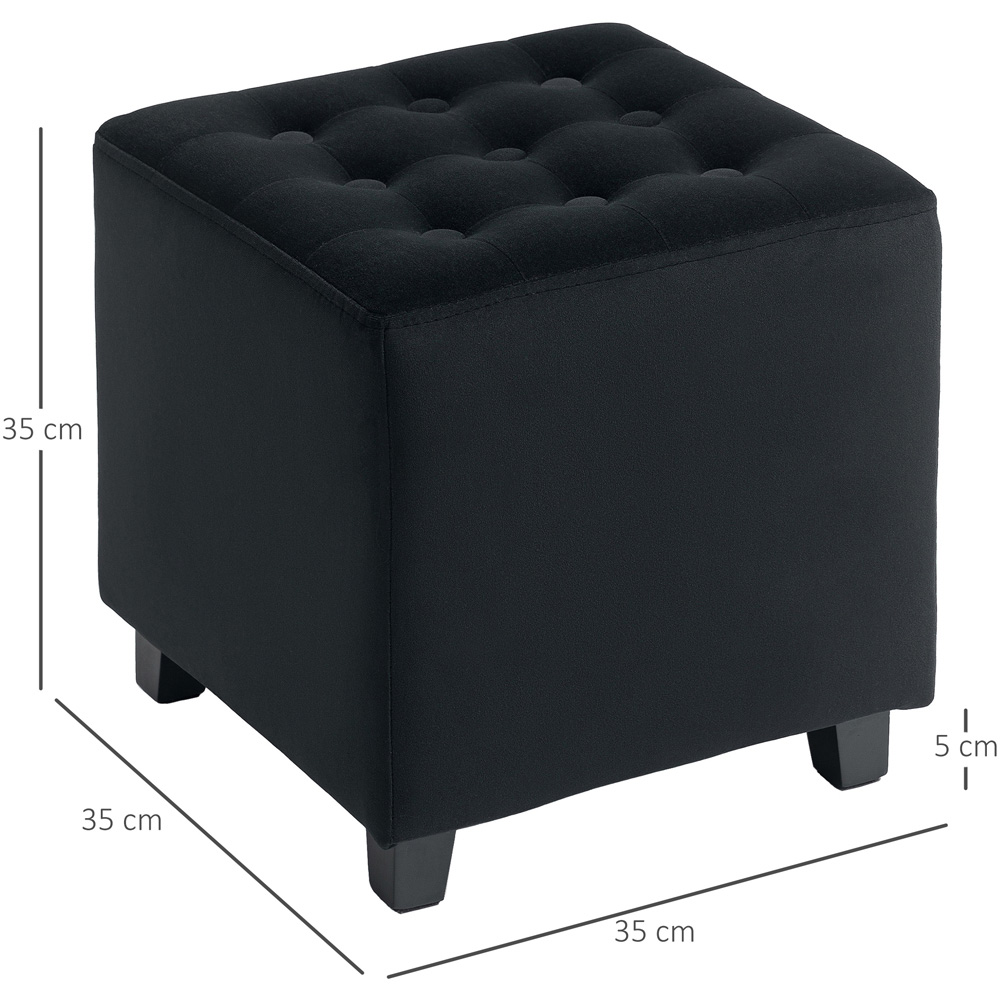 HOMCOM Charcoal Grey Square Small Ottoman Footstool Image 9