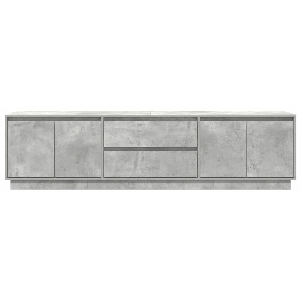vidaXL 4 Door 2 Drawer Concrete Grey TV Cabinet with LED Lights Image 6