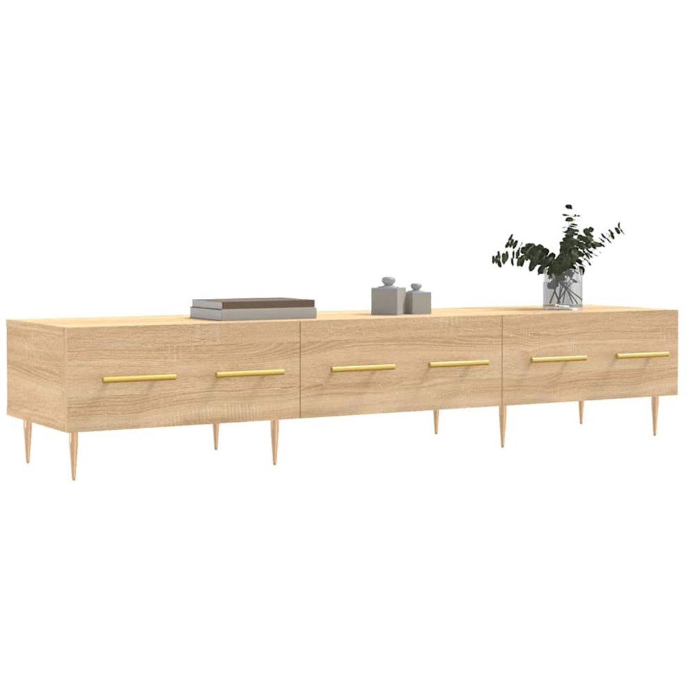 vidaXL 3 Drawer Sonoma Oak Wide TV Cabinet Image 3
