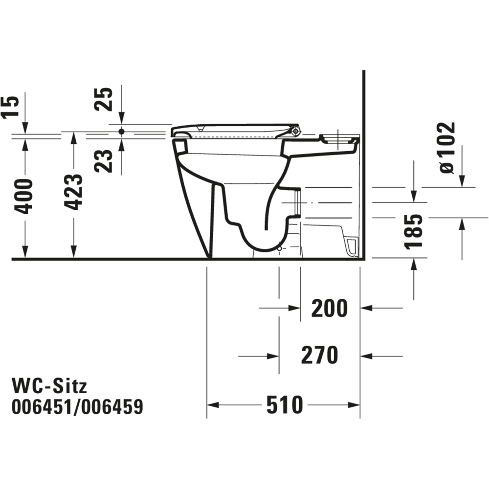 Duravit Happy D.2 White Toilet Seat and Cover 359 x 430mm Image 6