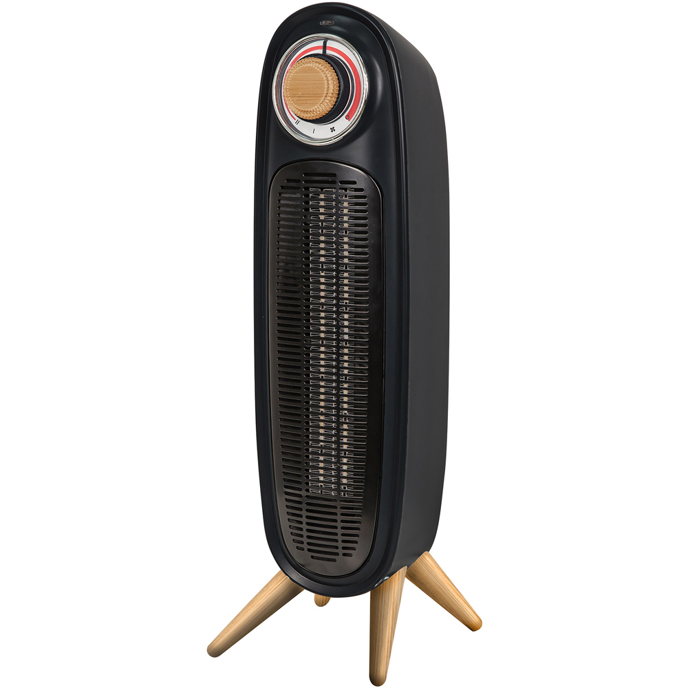 Russell Hobbs RHRETFH1002WDB Retro Black and Wood Tower Heater 2000W Image 1
