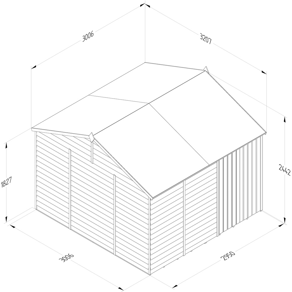 Forest Garden 4LIFE 10 x 10ft Double Door Reverse Apex Shed Image 9