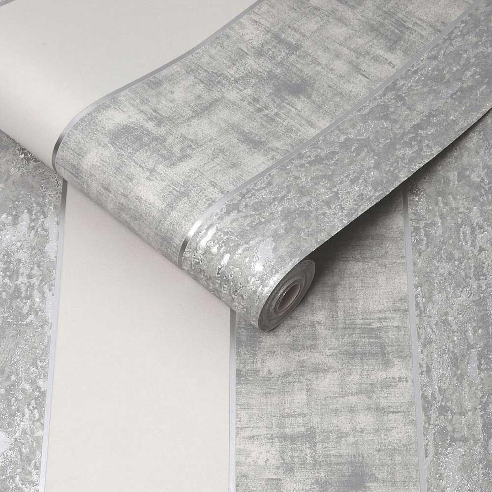Superfresco Milan Stripe Silver Wallpaper Image 2
