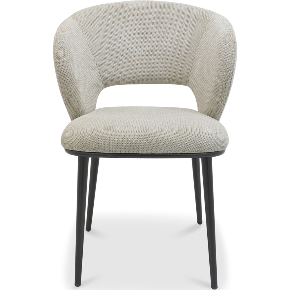 Bentley Designs Luca Set of 2 Light Grey Faux Leather Upholstered Dining Chair Image 3