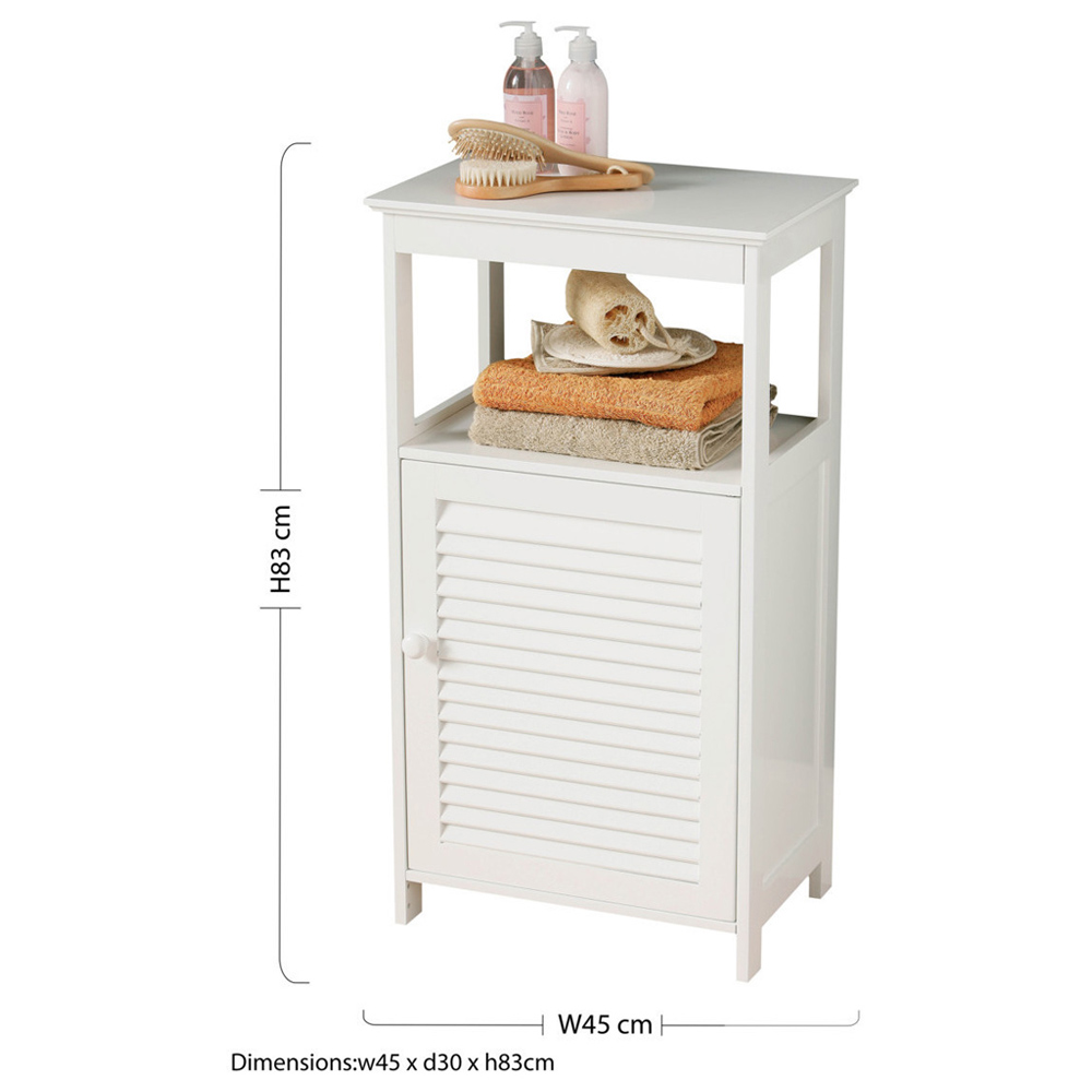 Premier Housewares Single Door White Wood Floor Cabinet Image 6