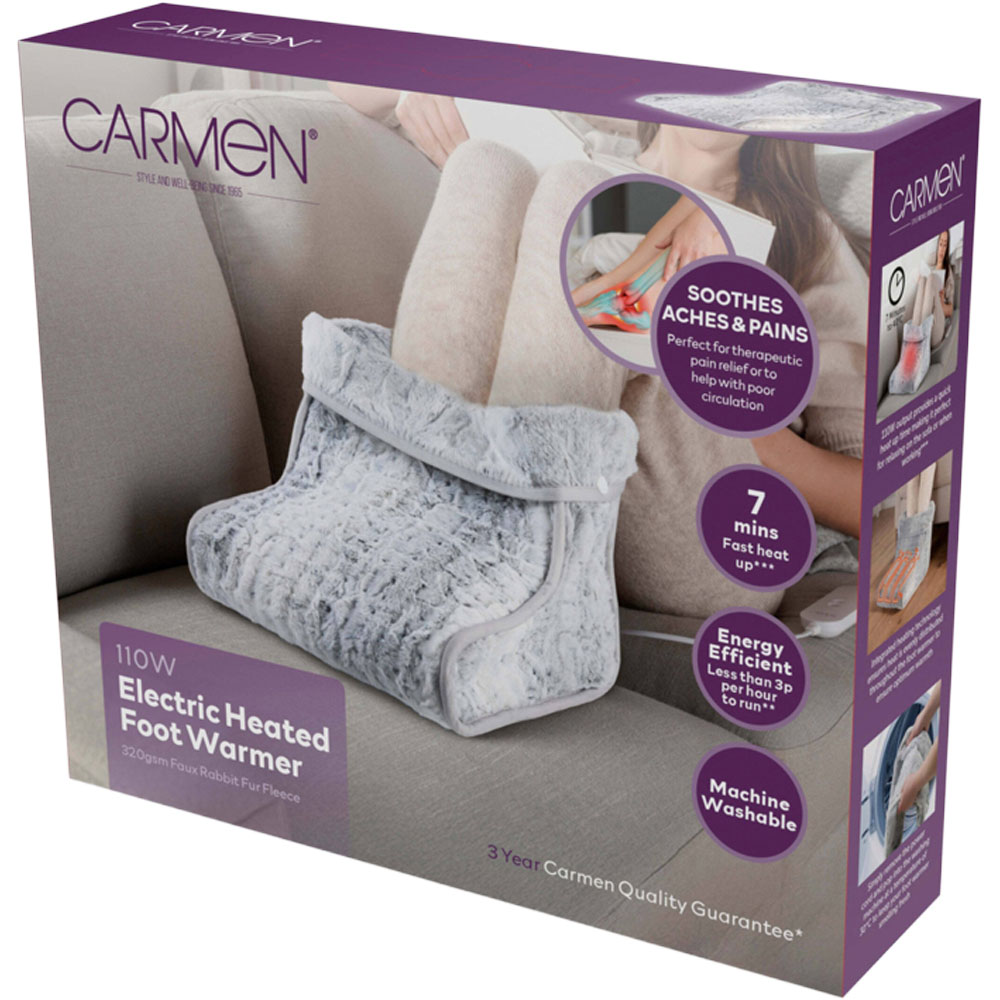 Carmen Grey Heated Electric Foot Warmer Image 2