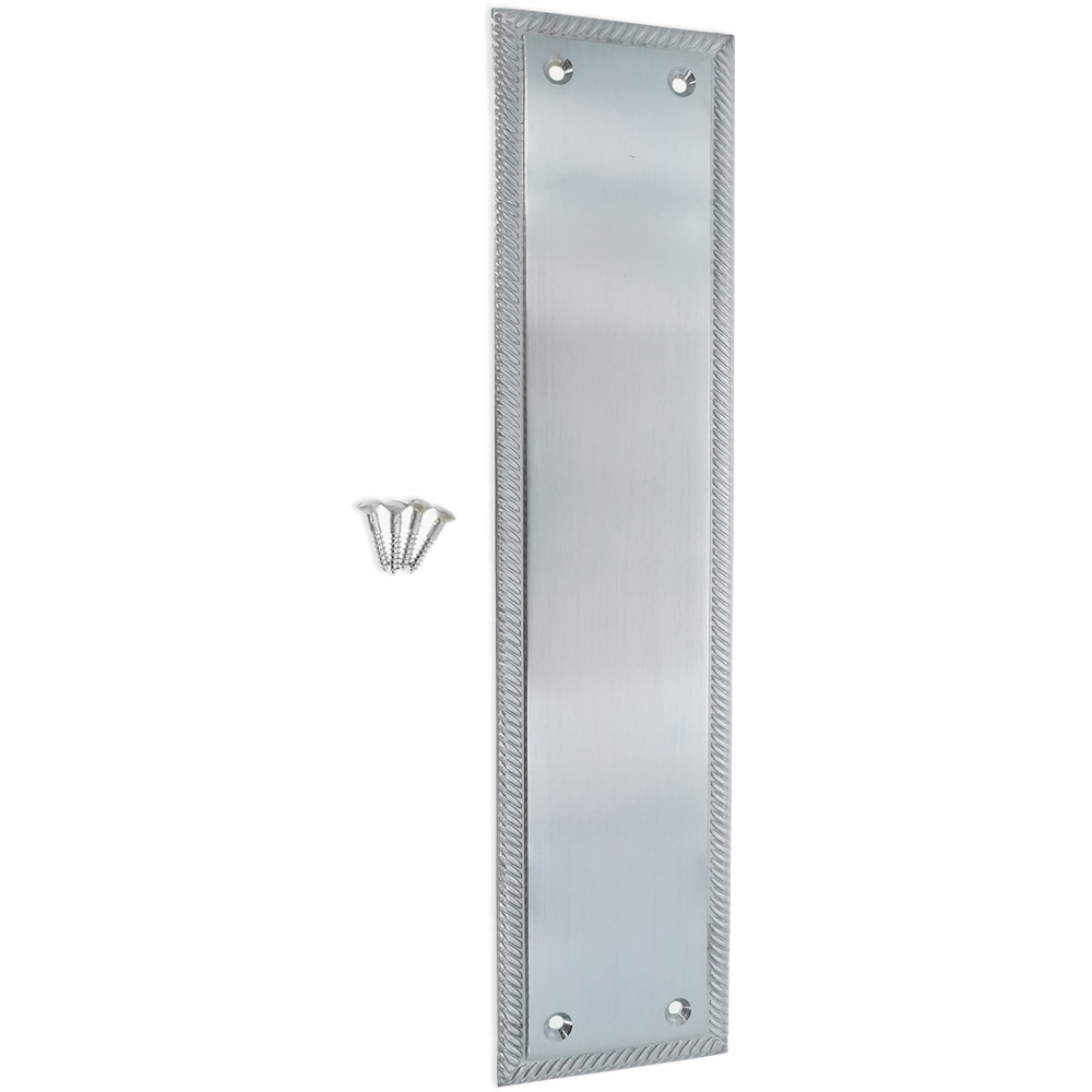 Spira Brass Georgian Plain Square Satin Chrome Finger Plush Plate 300mm Image 3