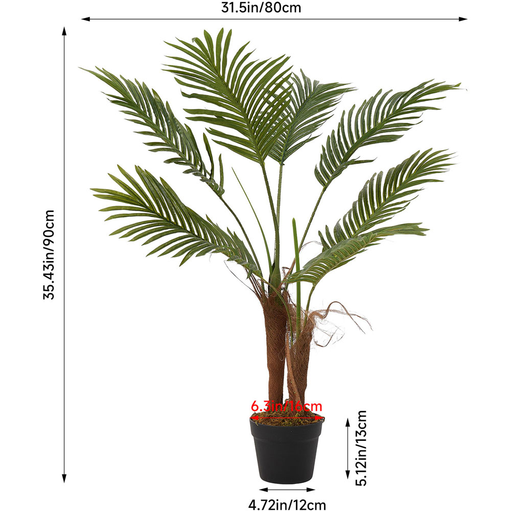 Living and Home Artificial Potted Palm Tree Decoration 90cm Image 8