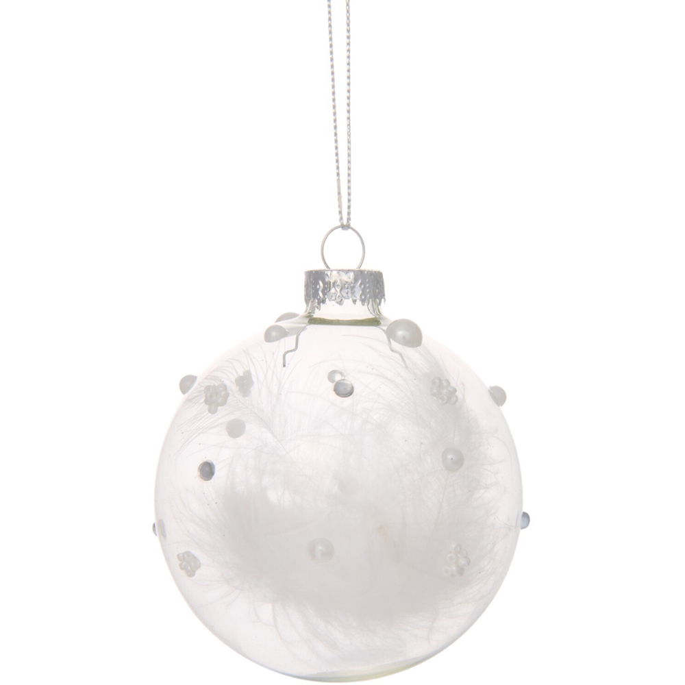 Jewelled Silver Glitter Bauble Image 4