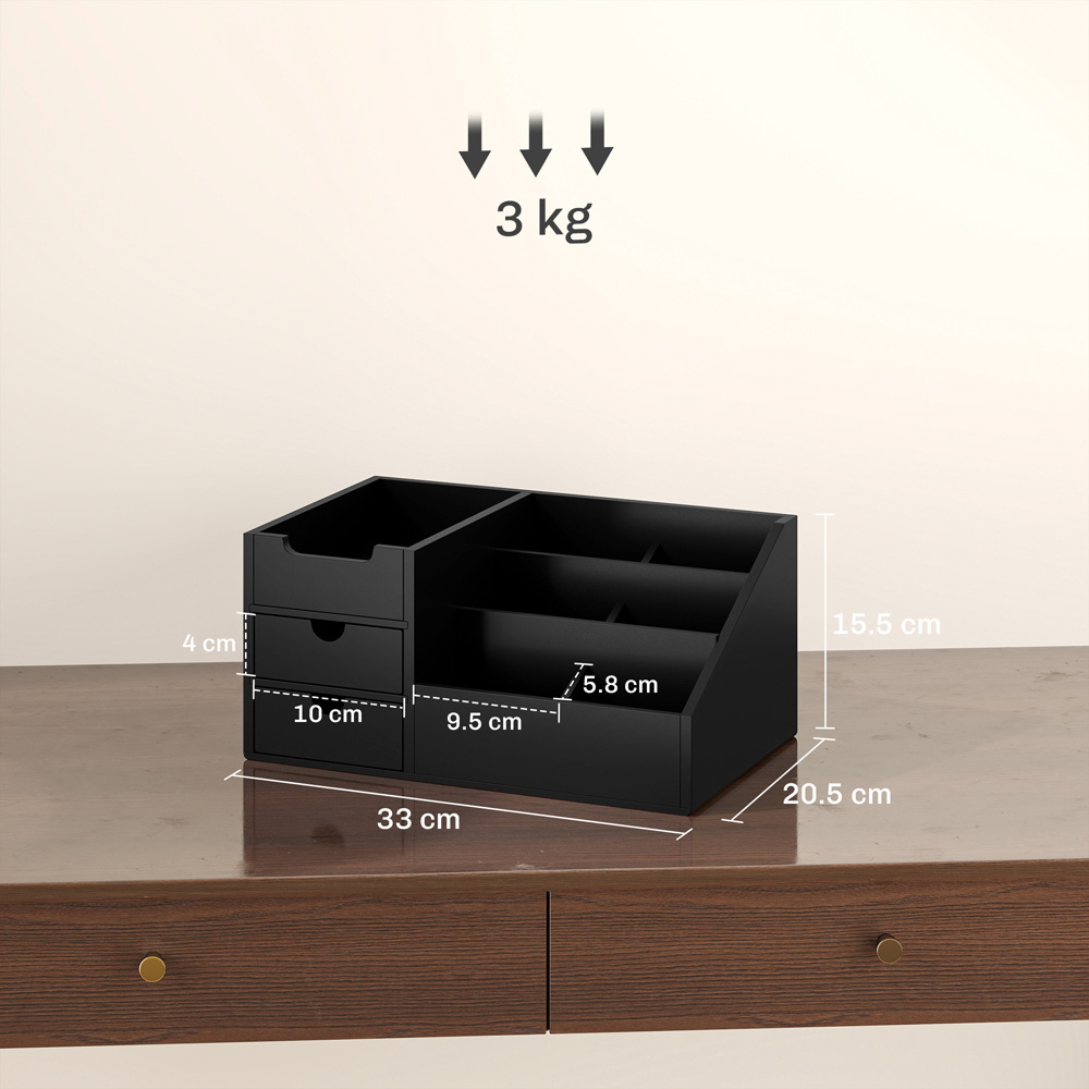 HOMCOM 2 Drawer Black Multi-Function Storage Caddy Image 9