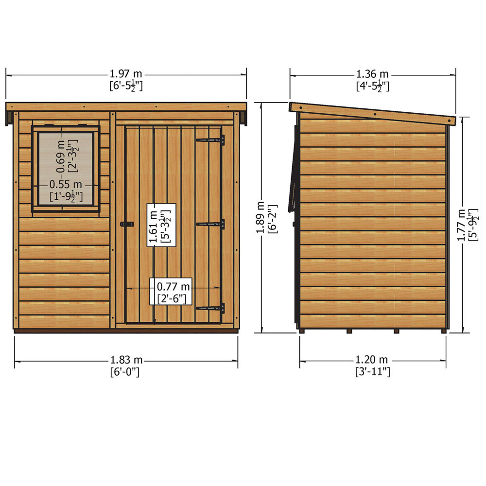 Shire 6 x 4ft Shiplap Pent Shed Image 4