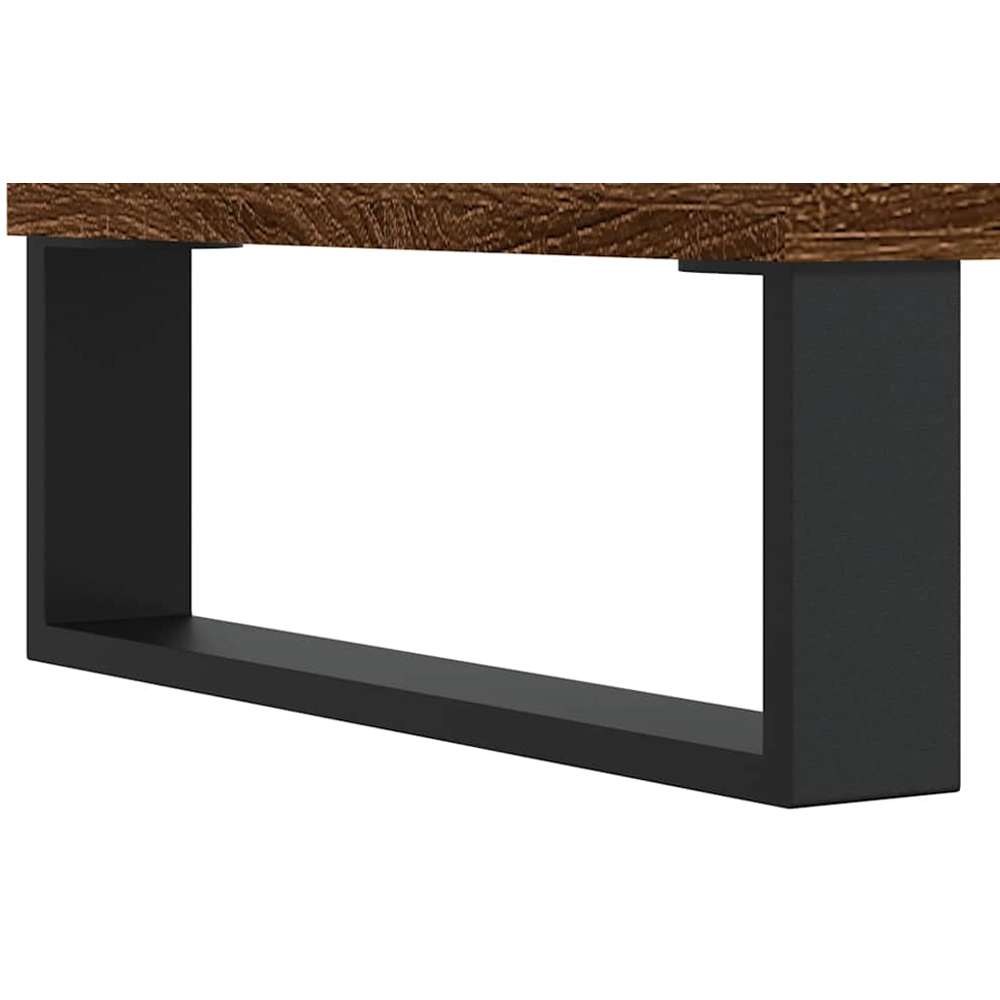 vidaXL Single Door Single Drawer Brown Oak Sideboard Set of 2 Image 9