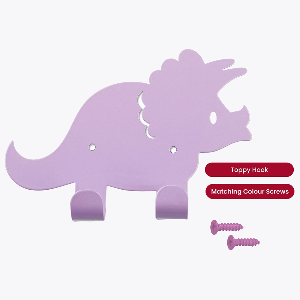 Headbourne Kids Toppy Dinosaur 2 Hook Coat Rail Image 3