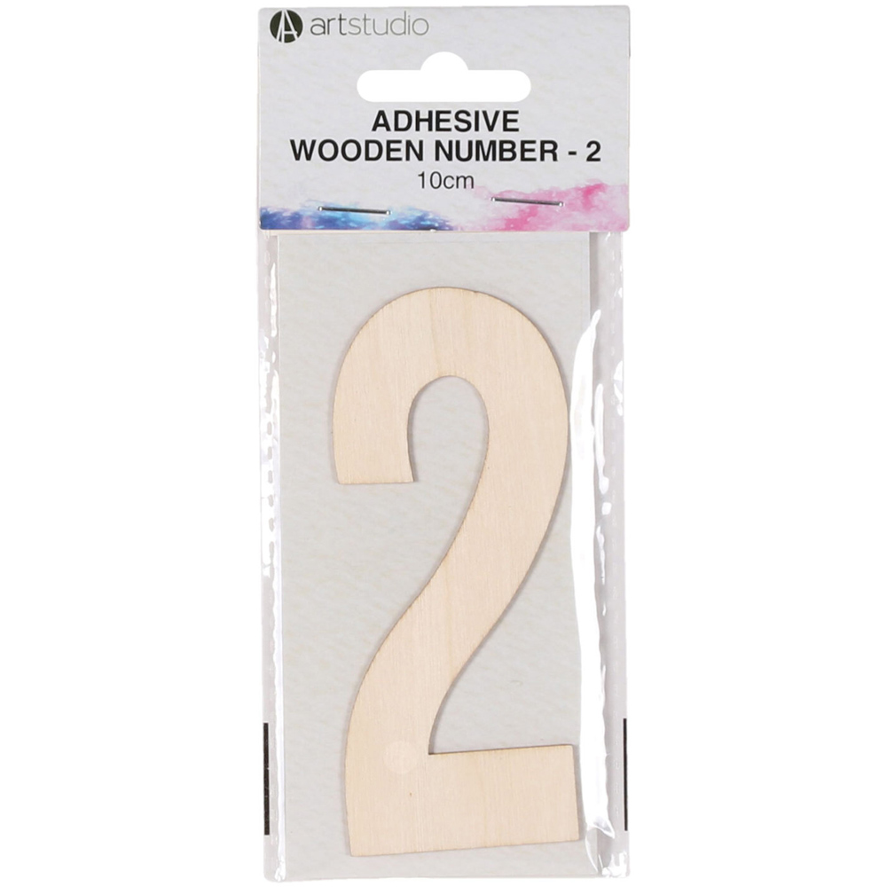 Adhesive Wooden Number - 2 Image