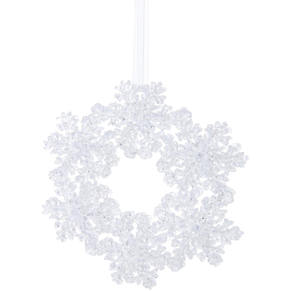 Icy Glitter Wreath Decoration Clear Image 1