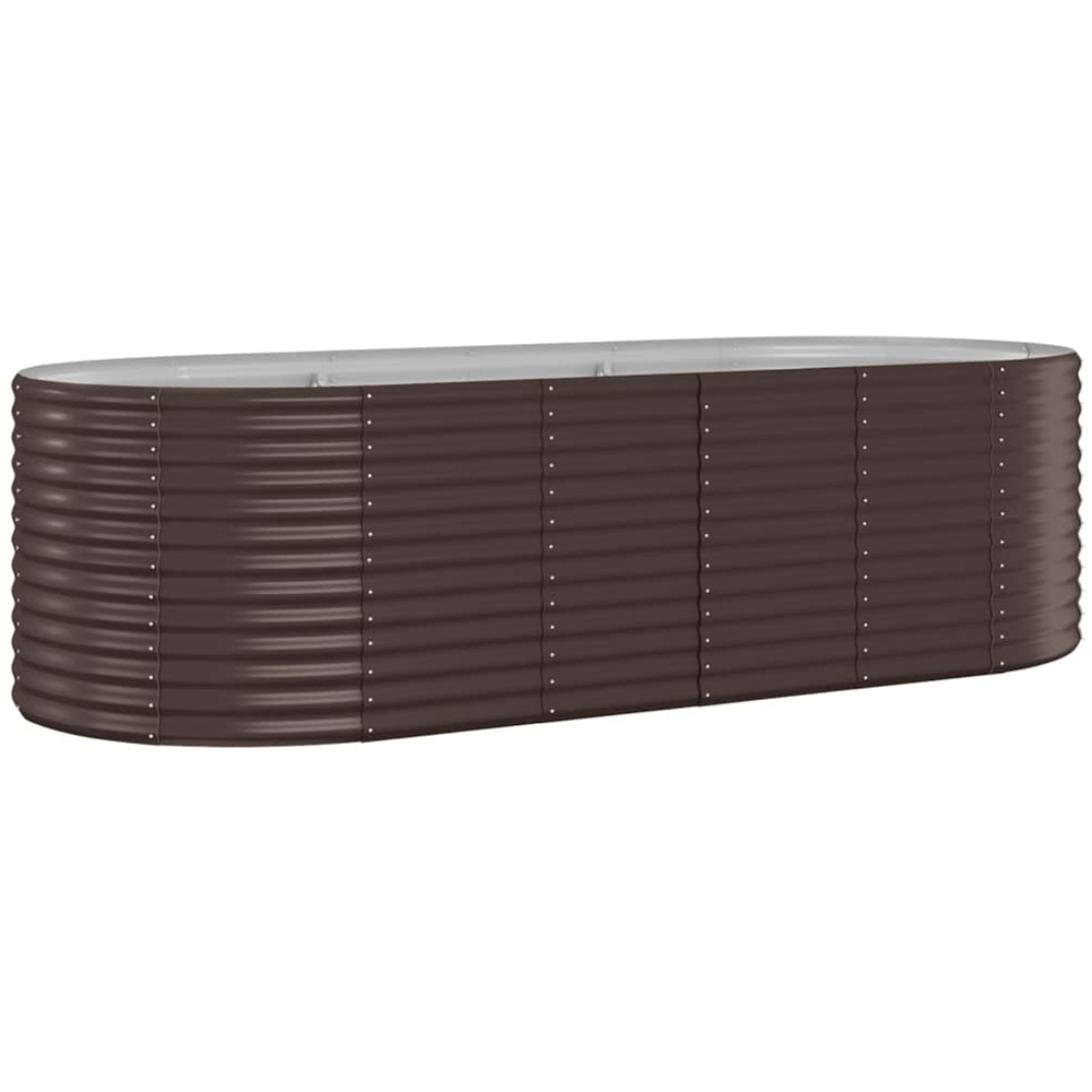 vidaXL Brown Galvanised Steel Raised Garden Bed 68 x 100 x 249cm Image 1