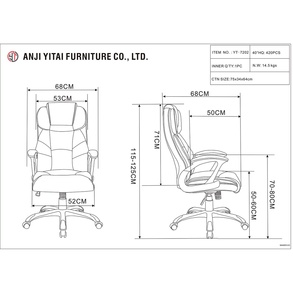 Brompton Office Chair - Black - Black Image 3