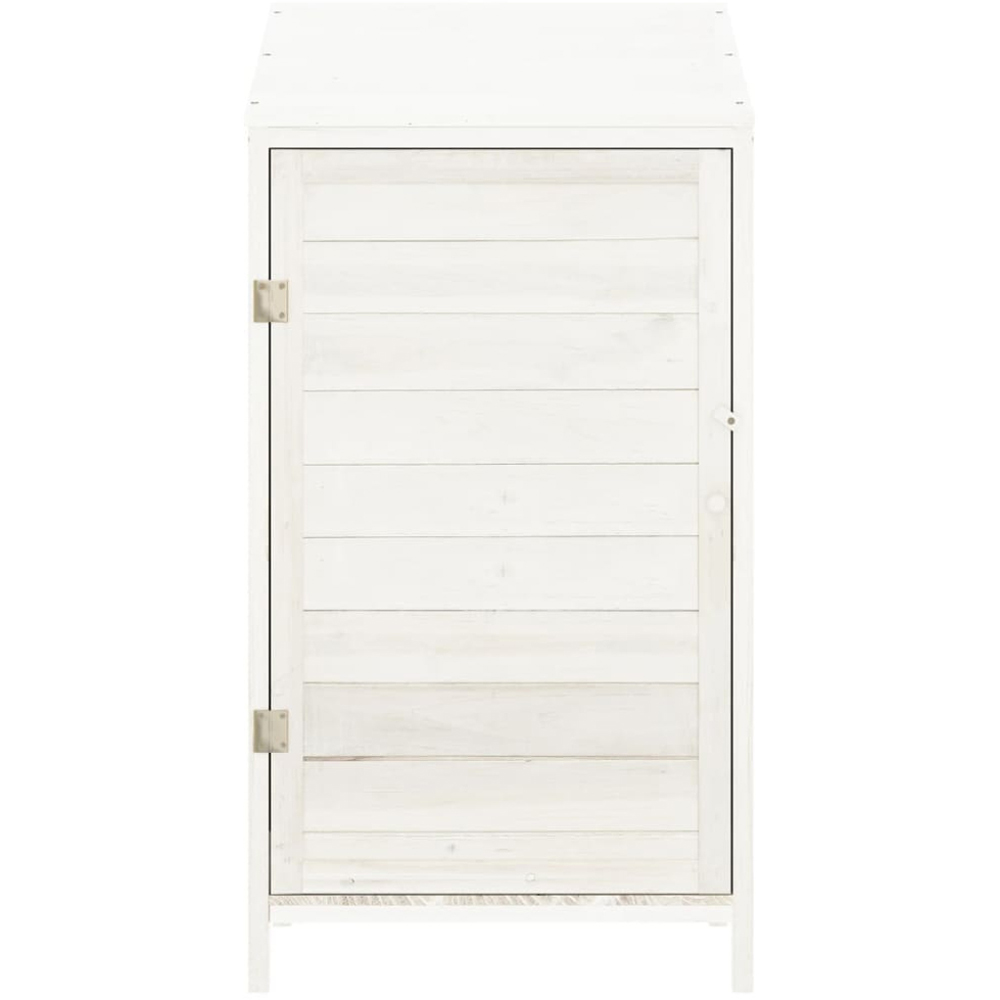 vidaXL 1.8 x 1.7ft White Wooden Pent Garden Shed Image 3