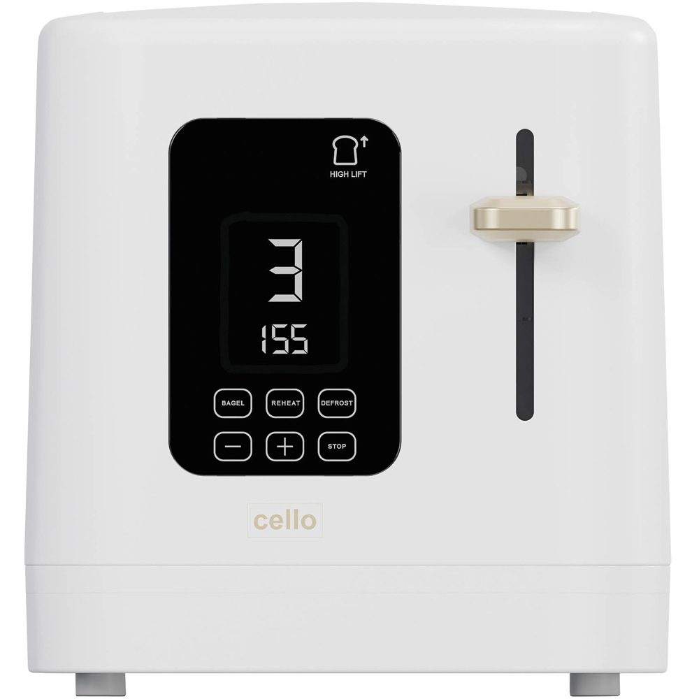Cello CELLO-TR185-WH White 2 Slice Digital Toaster Image 3