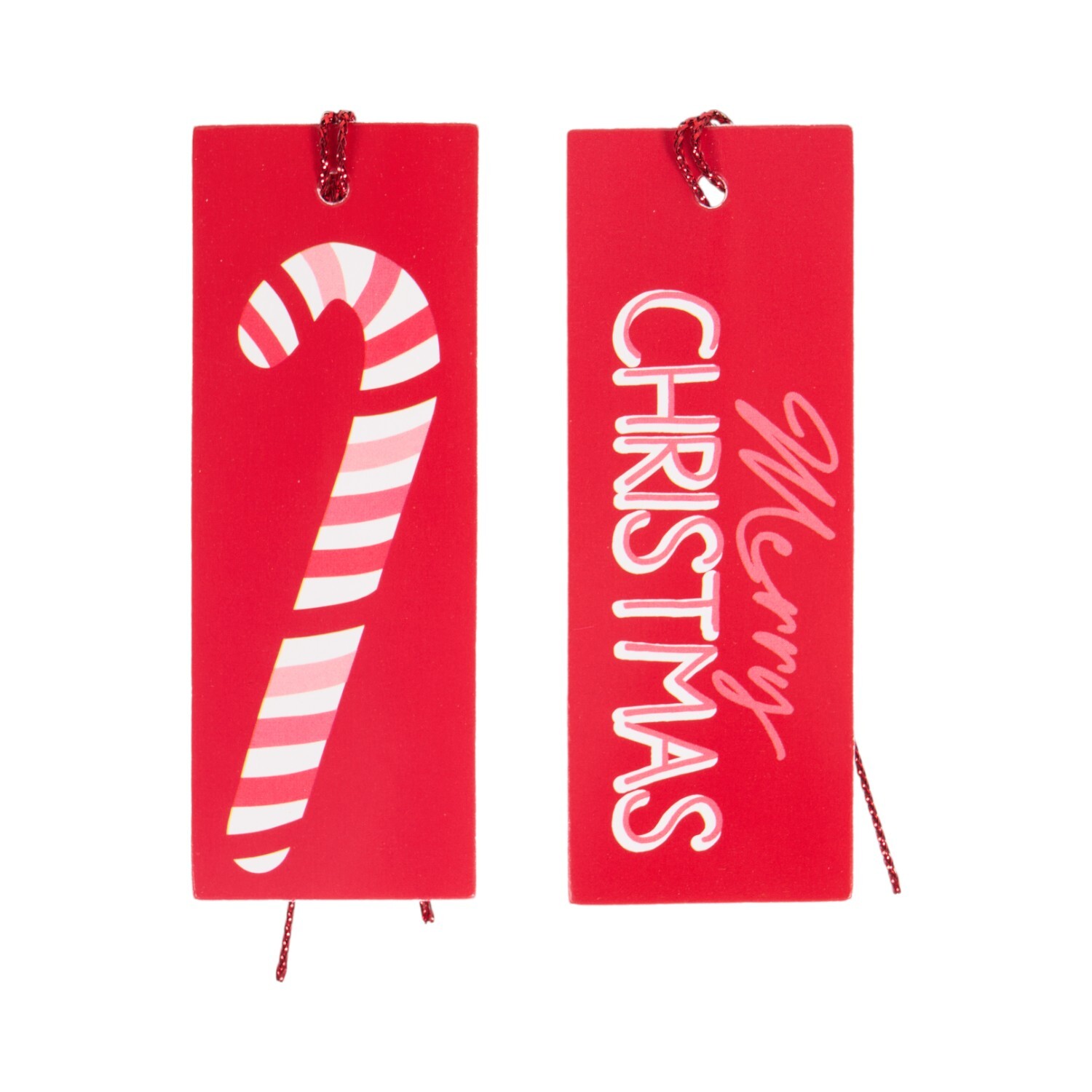 Pack of 12 Candy Cane Gift Tags Red Image 2