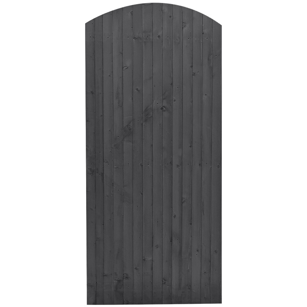 Living and Home Grey Semi Braced Arch Freestanding Wooden Garden Tomber Gate with Latch 210 x 90cm Image 3