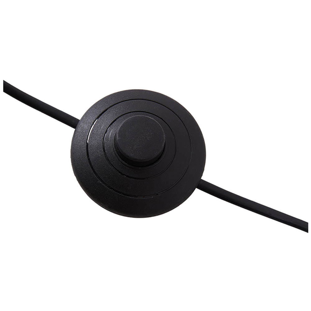 Living and Home Black and Natural Rattan Fabric Shade E27 Floor Lamp Image 3