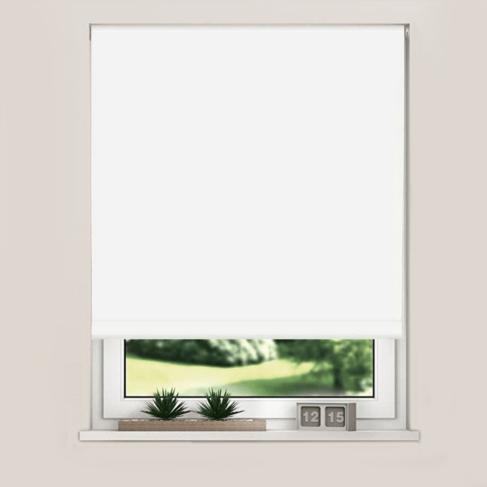 New Edge Blinds Blackout Roller Blinds White 130cm Image 1