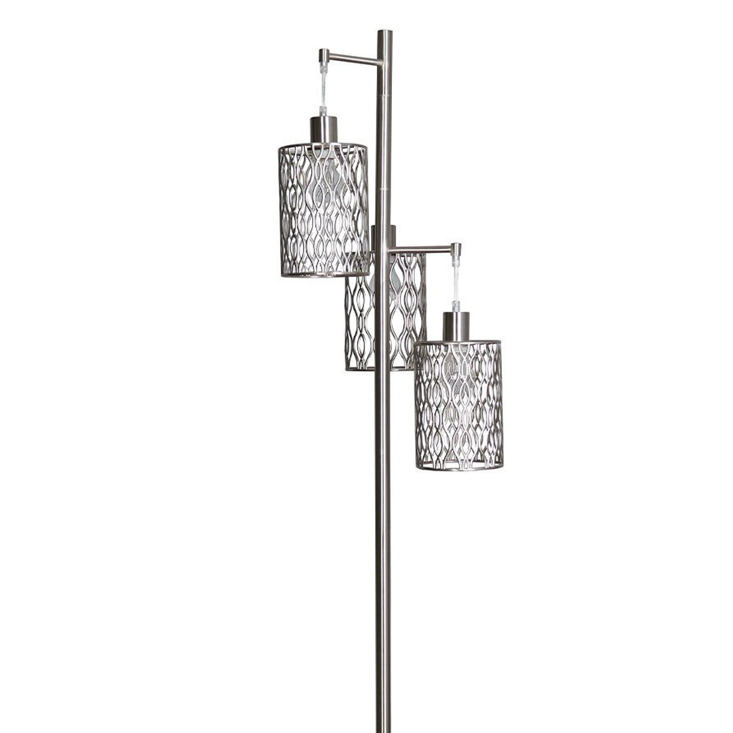 Maya 3 Light Silver Metal Floor Lamp Image 3